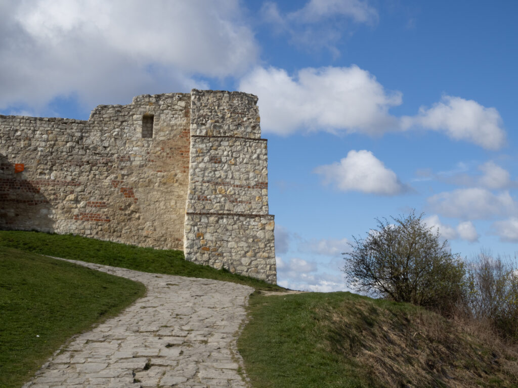 A fortress on a hill.